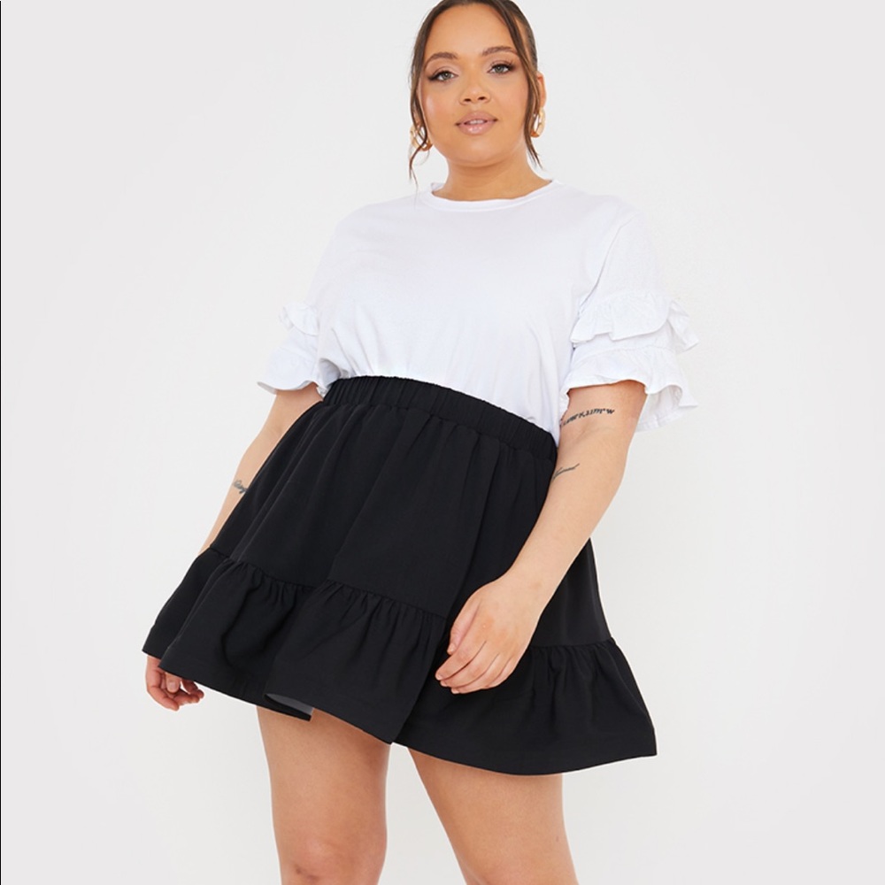Lorna Luxe White Sersi Exaggerated Hem Frill Skirt